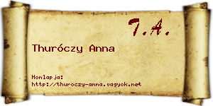 Thuróczy Anna névjegykártya